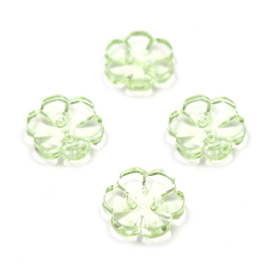 Hemline Emerald Novelty Flower Button 4 Pack