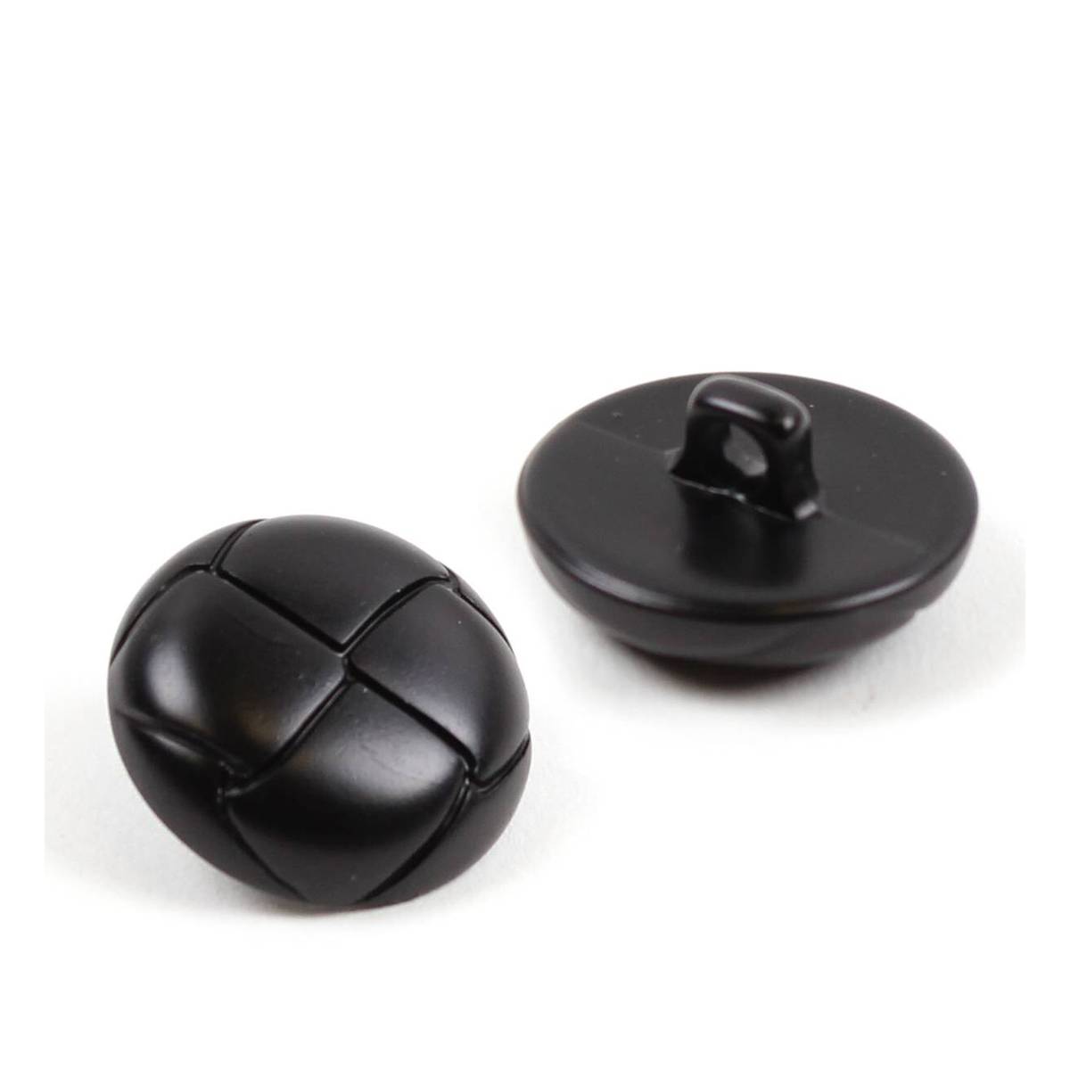 Hemline Black Novelty Faux Leather Button 2 Pack