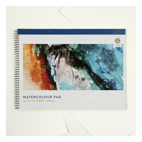 Shore & Marsh Cold Pressed Watercolour Spiral Pad 16 x 12 Inches 12 Sheets