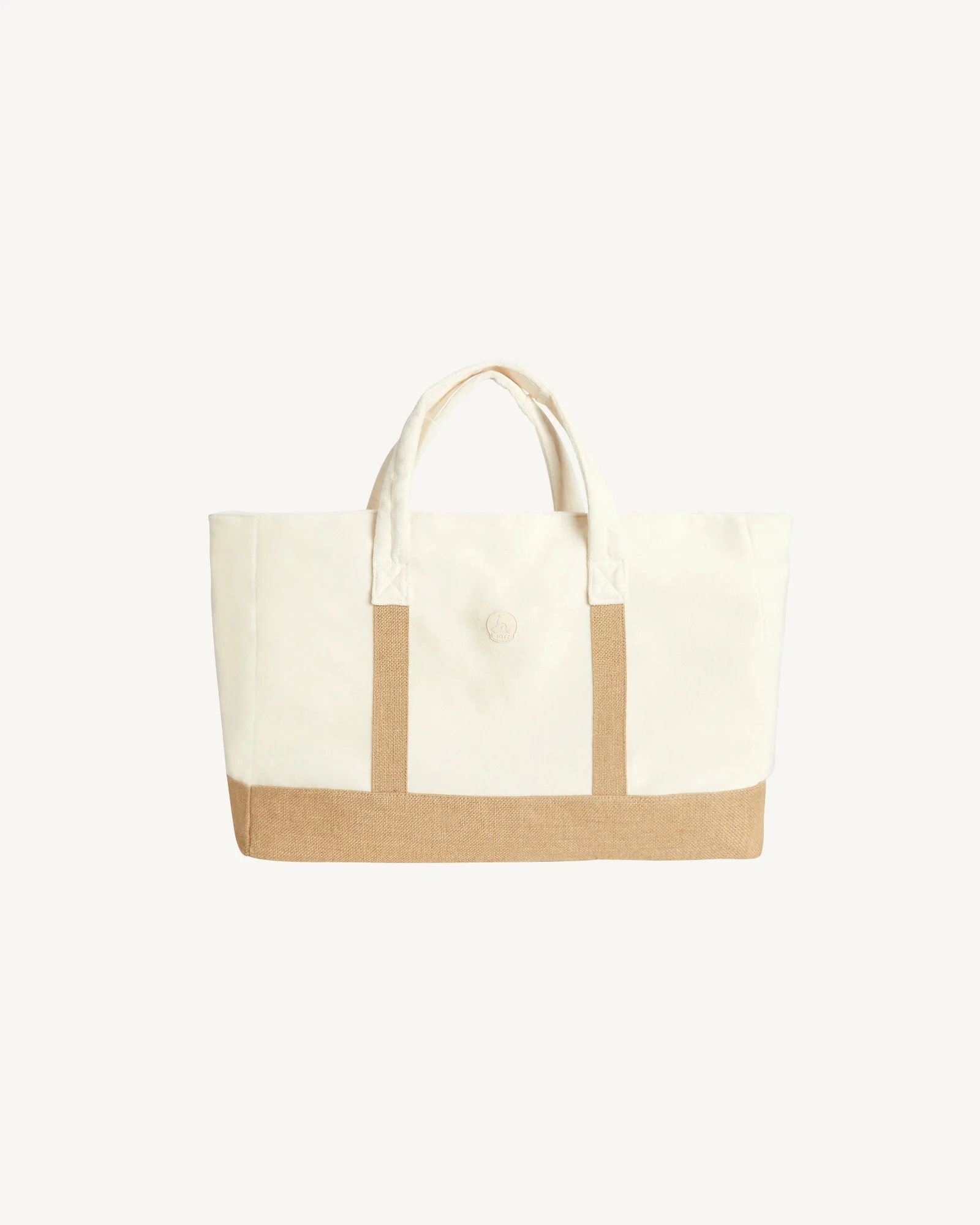 Two-material beach tote bag Argile Shell