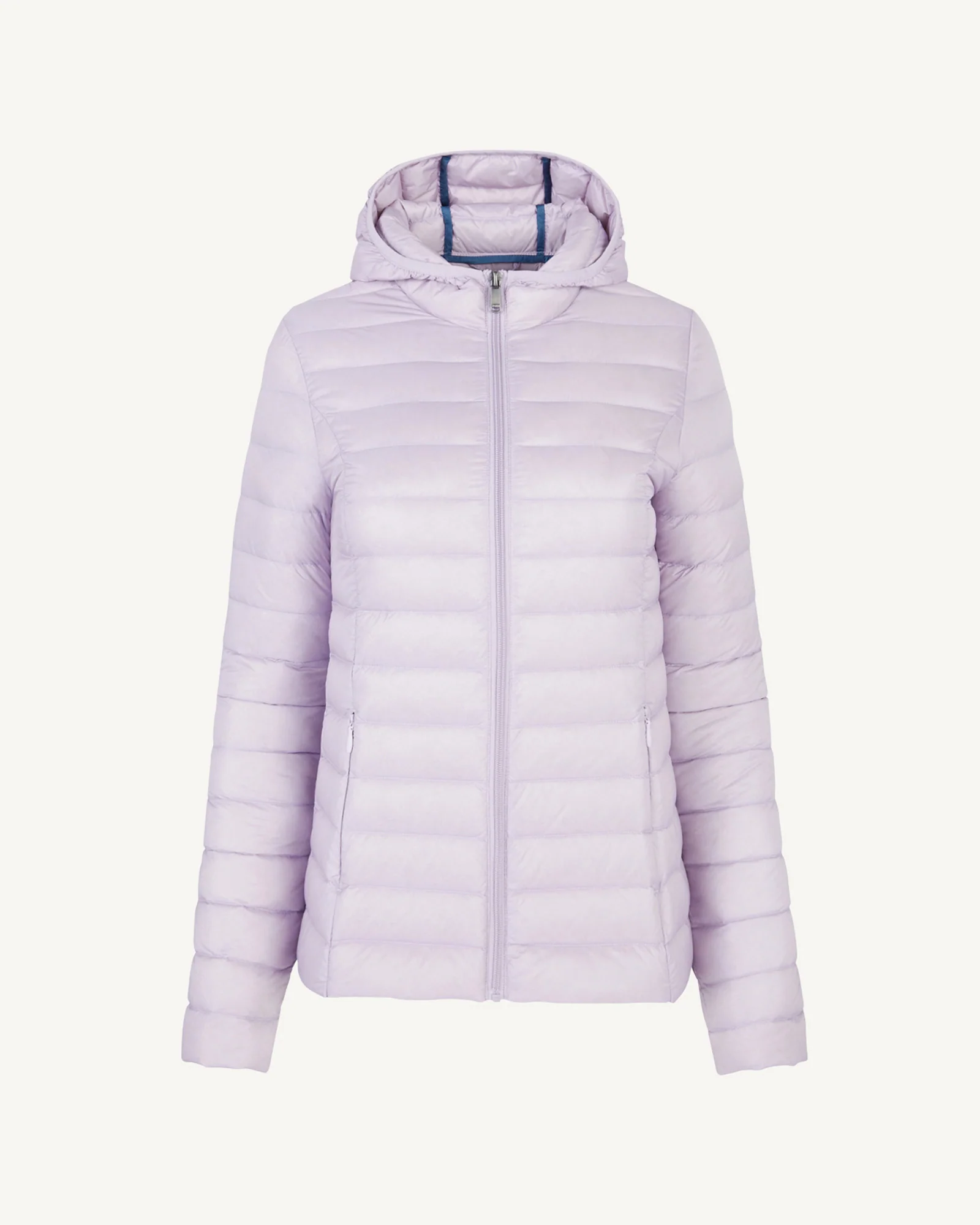 Down jacket light Cloe pale mauve hoodie