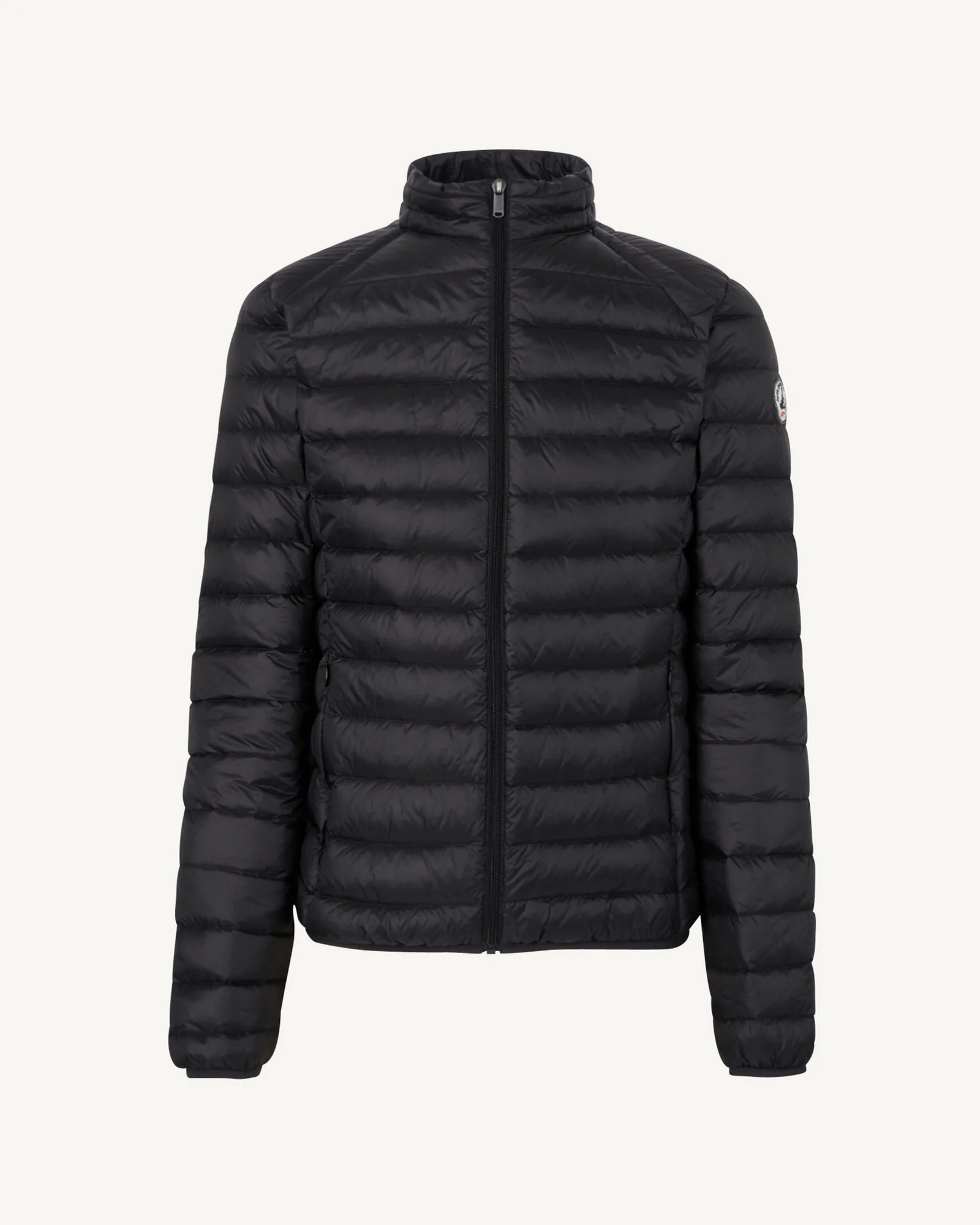Matt black lightweight down jacket