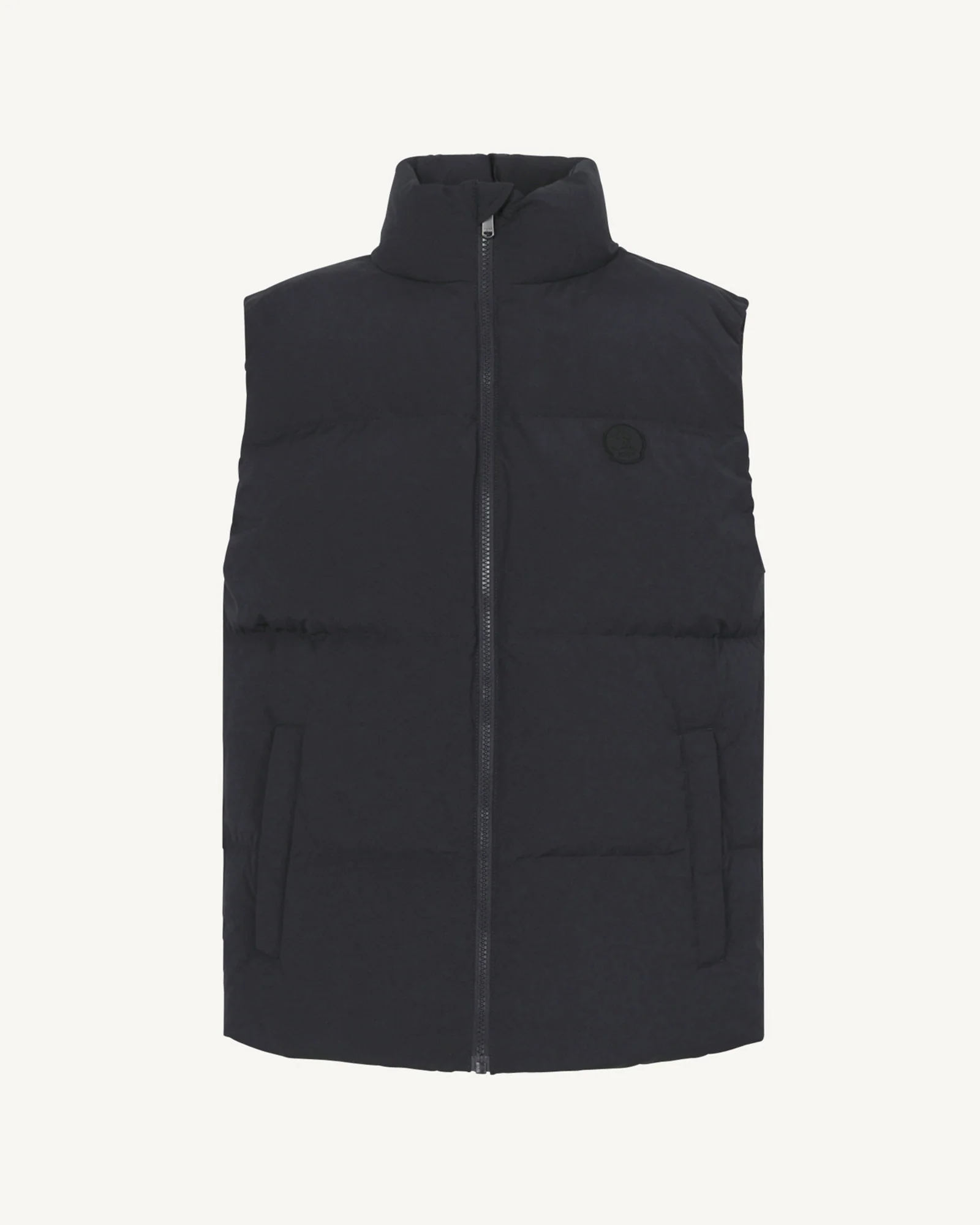 Down jacket mixed sleeveless spirit 'Puffer' Black Nagano