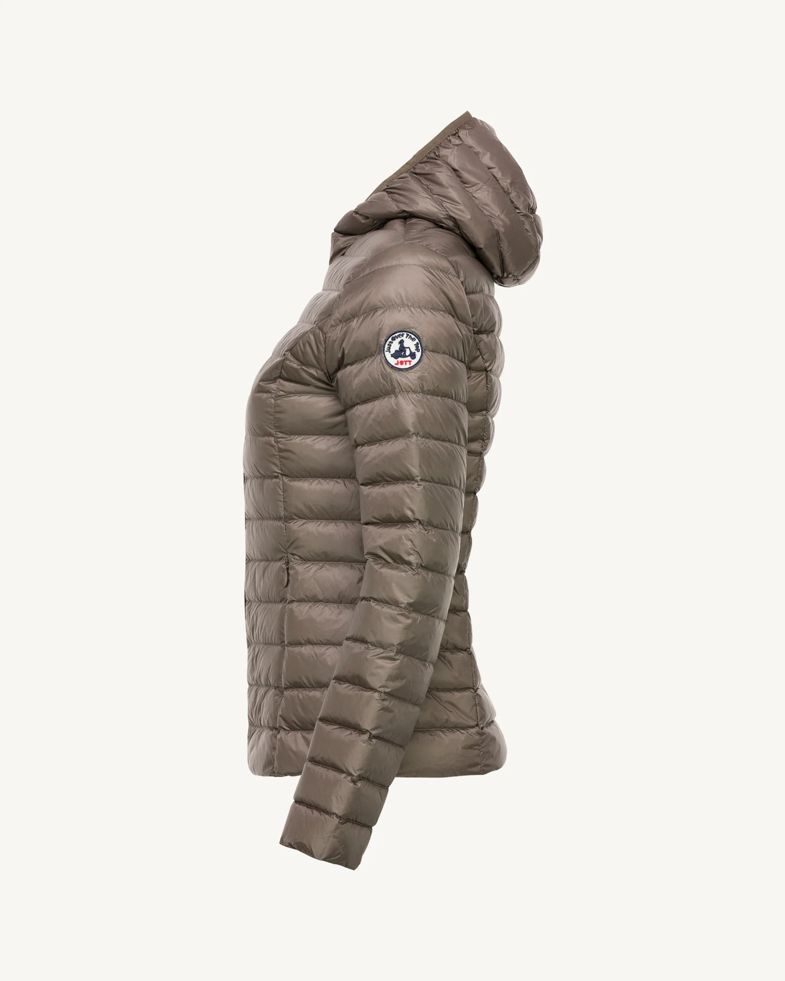 Lightweight hooded down jacket Taupe Cloe