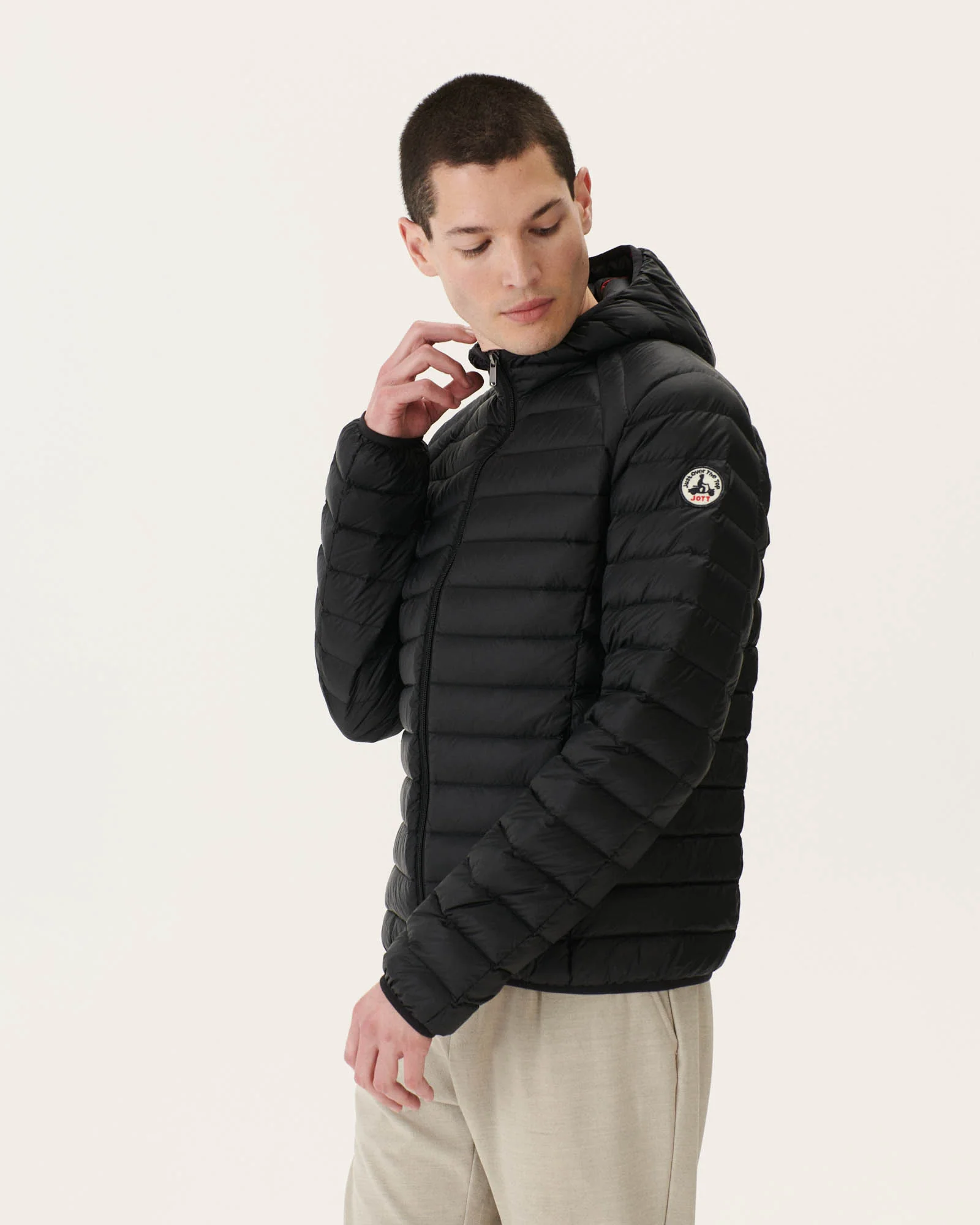 Lightweight hooded puffer jacket Black Nico