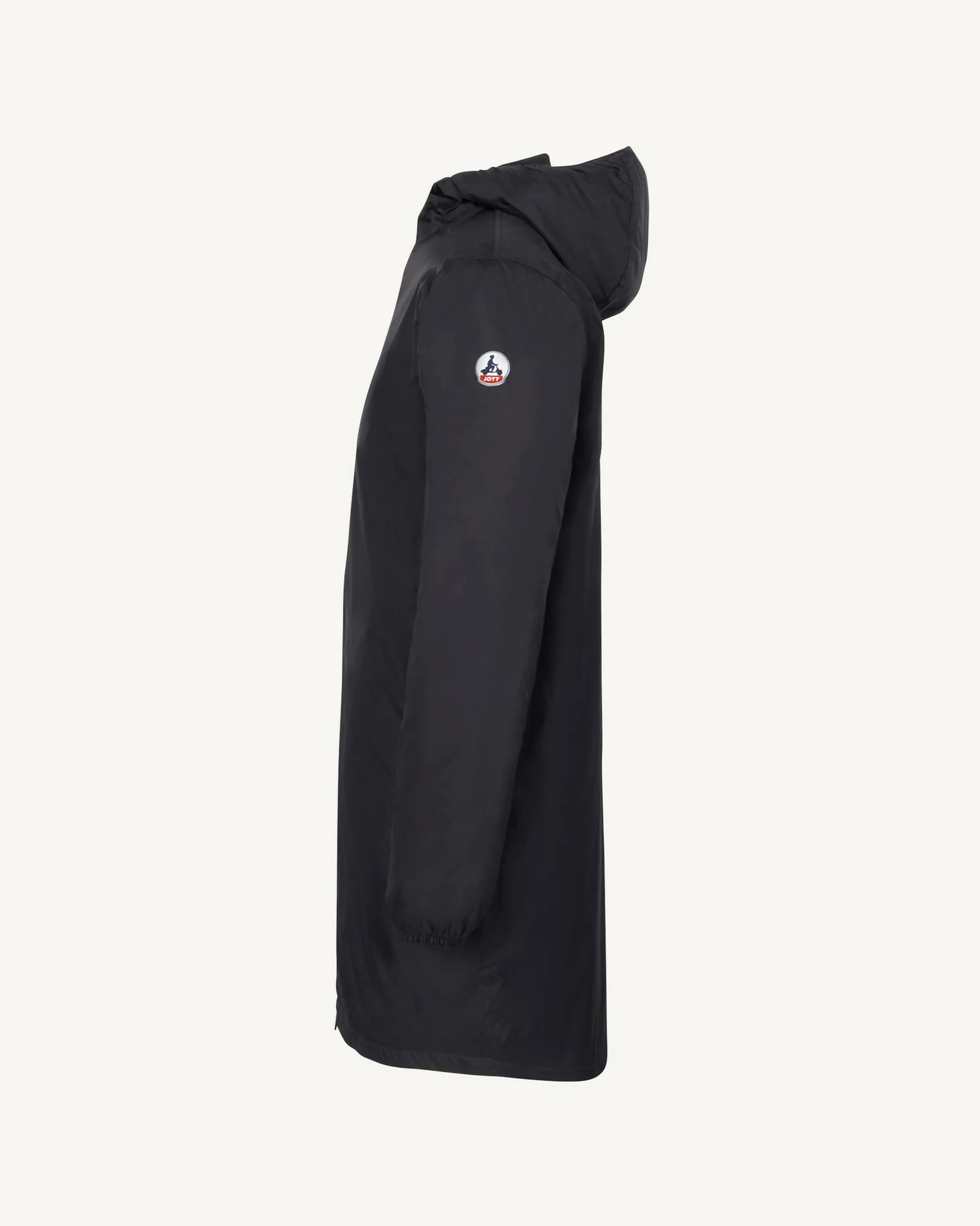 Black Oban Polar fleece-lined long raincoat