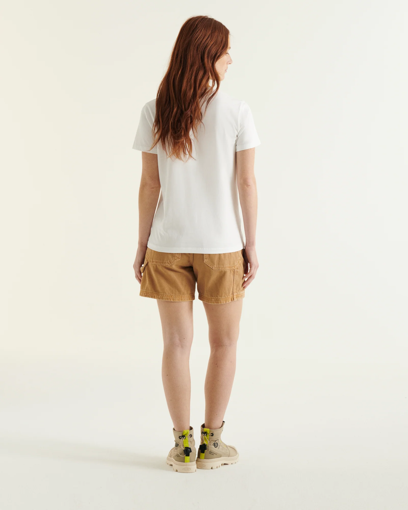 Plain V-neck T-shirt in organic cotton White Cancun 2.0