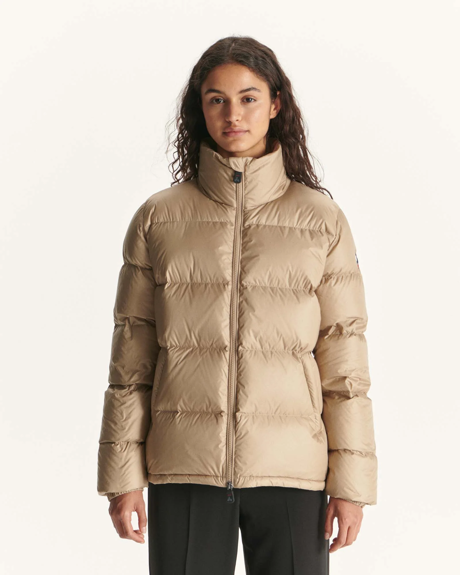 Great Cold Quilted Down Jacket Beige Cardiff