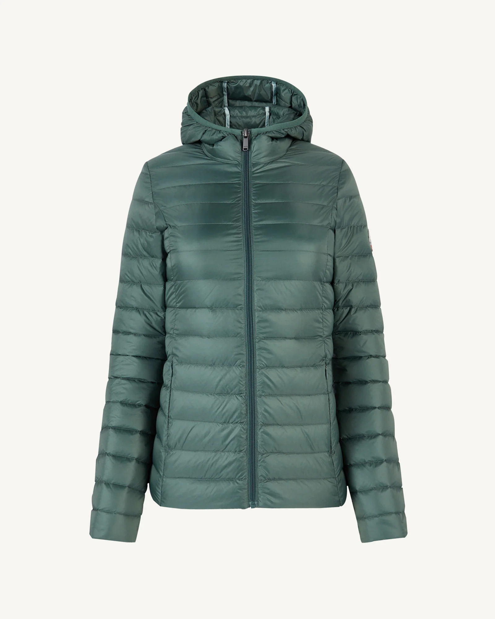 Down jacket light Celadon green Cloe hoodie