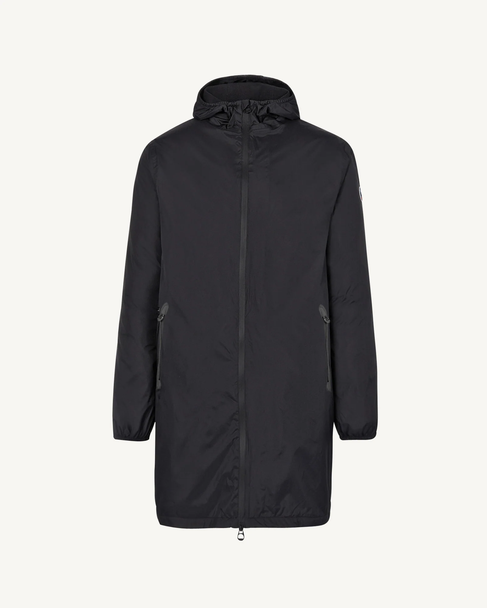Black Oban Polar fleece-lined long raincoat