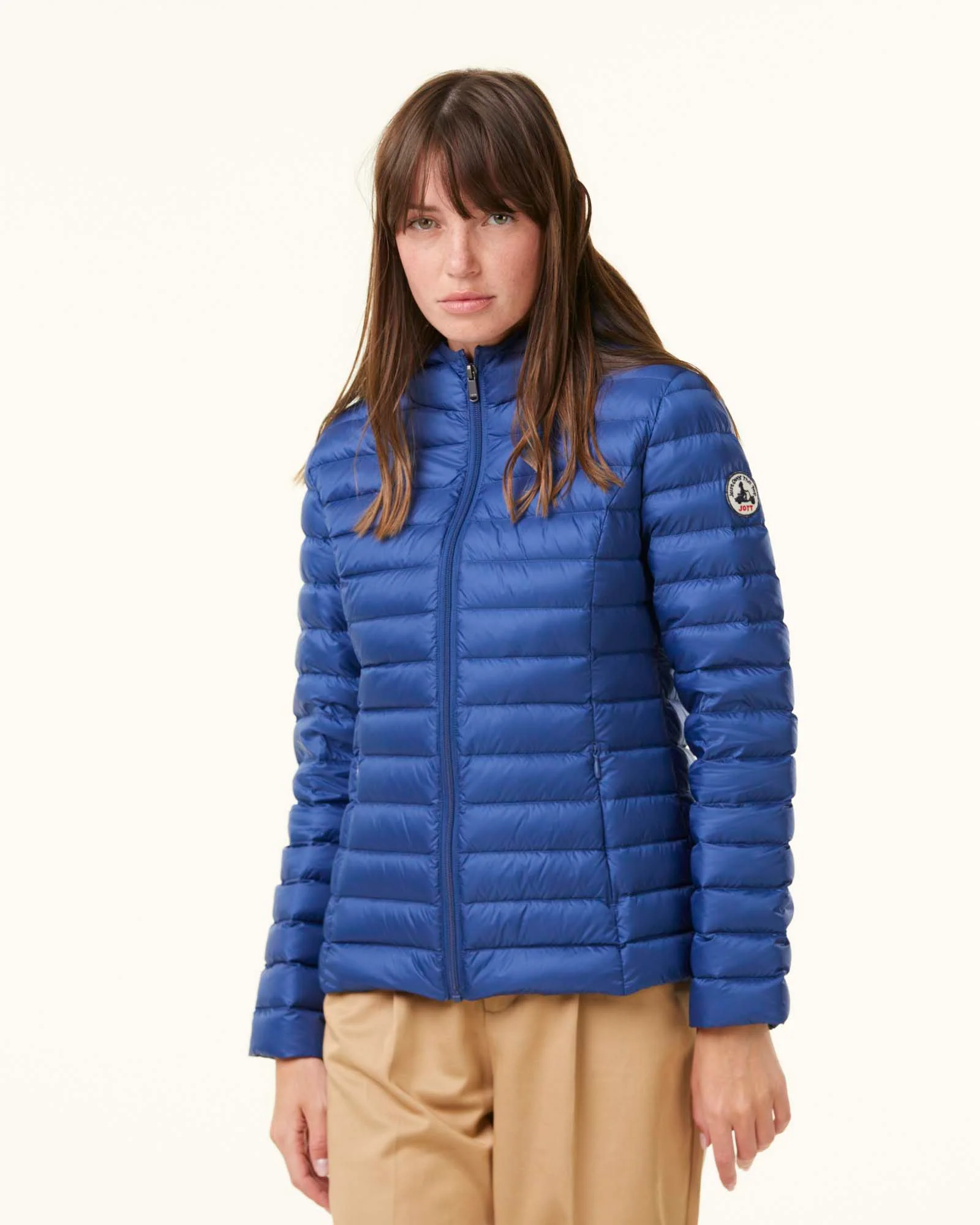 Lightweight hooded down jacket Dark denim Cloe