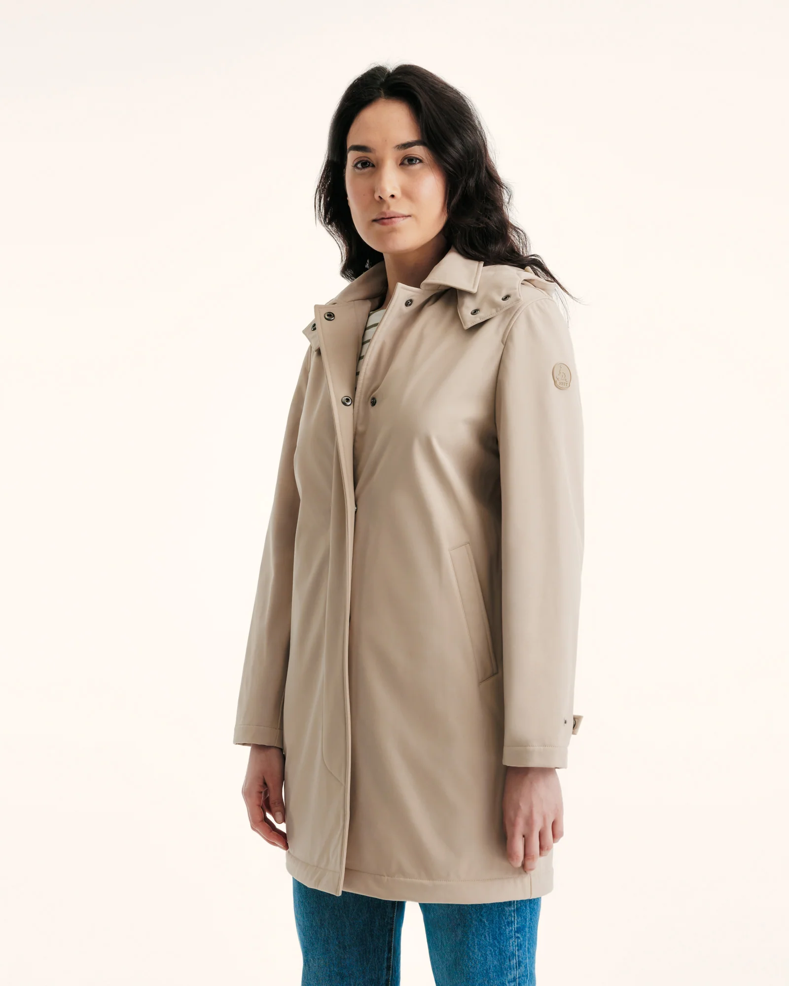 Raincoat with removable hood Beige Corinthe