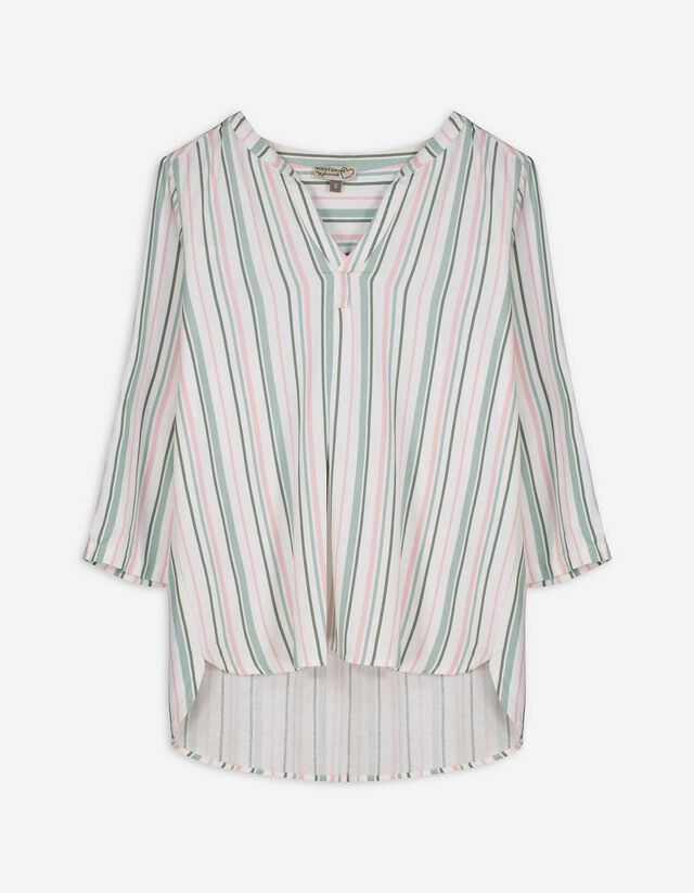 Bluse - Streifen - wei&szlig;