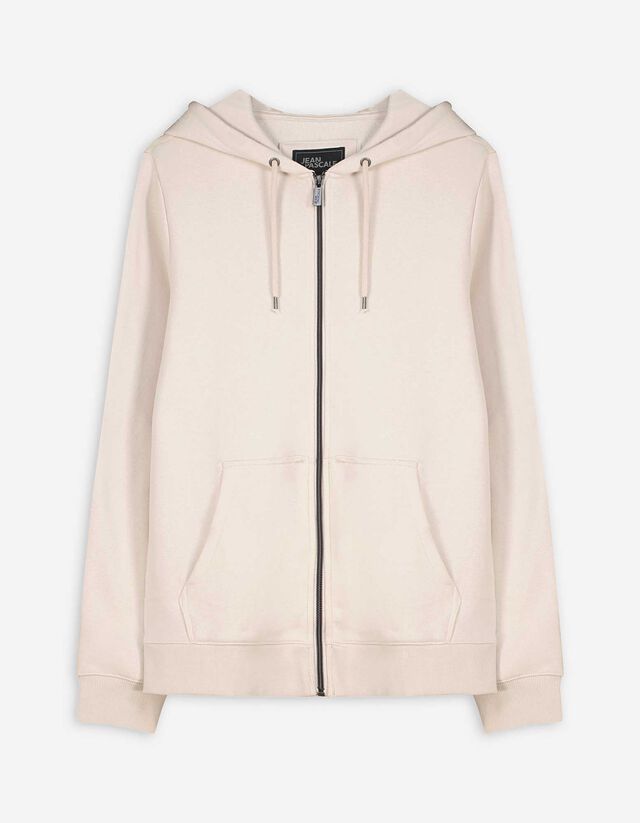 Sweatjacke - Kapuze mit Tunnelzug - wei&szlig;