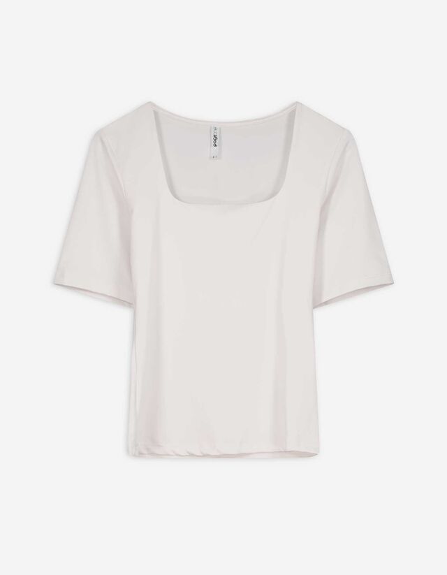 T-Shirt - Material-Mix - wei&szlig;