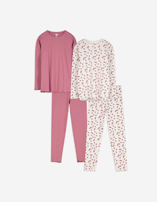 Pyjama Set aus Langarmshirt und Hose- 2er-Pack - bronzefarben