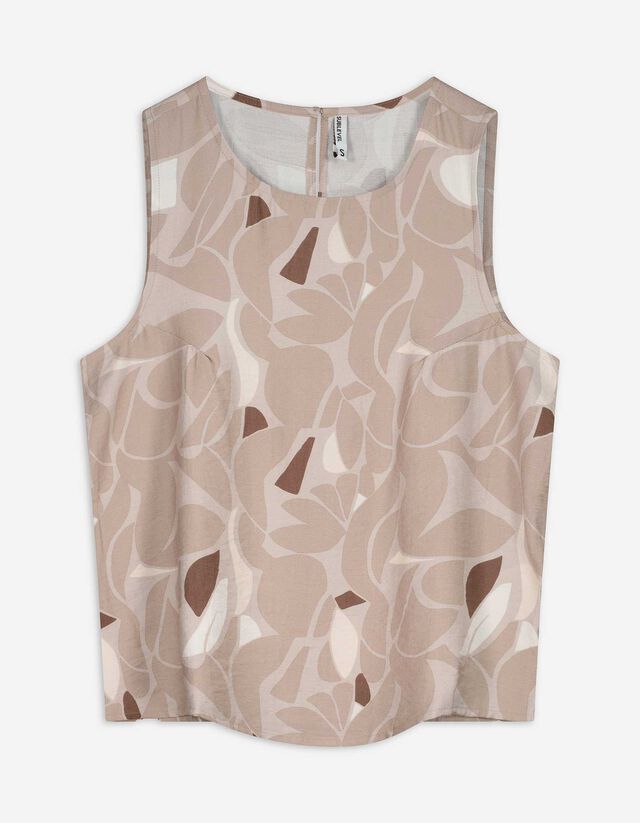 Blusenshirt - Allover-Print - beige