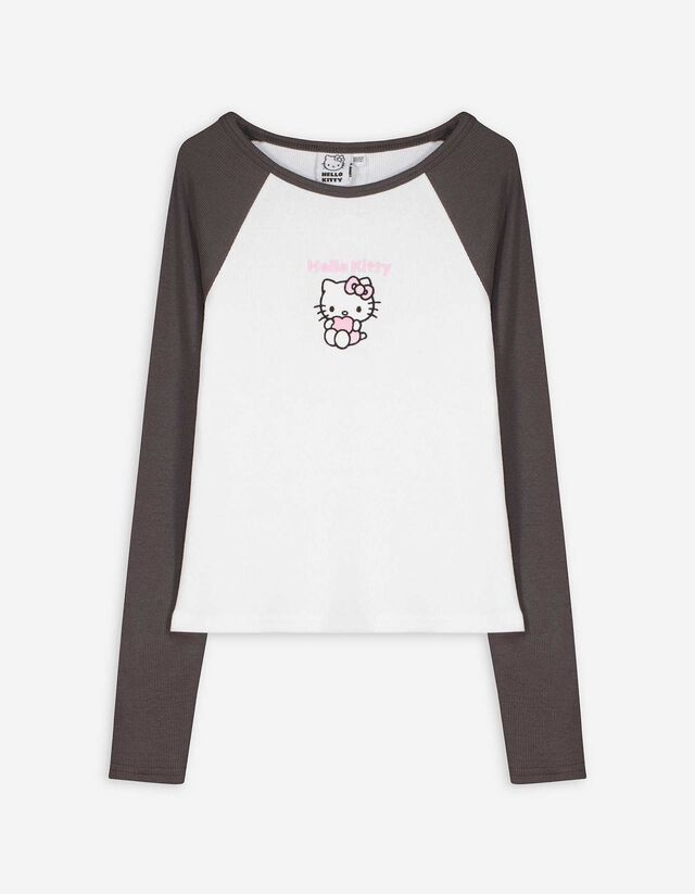 Langarmshirt - Hello Kitty - wei&szlig;