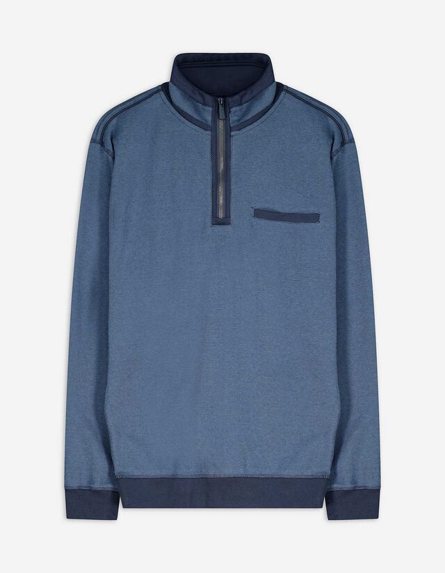 Sweatshirt - Stehkragen - dunkelblau