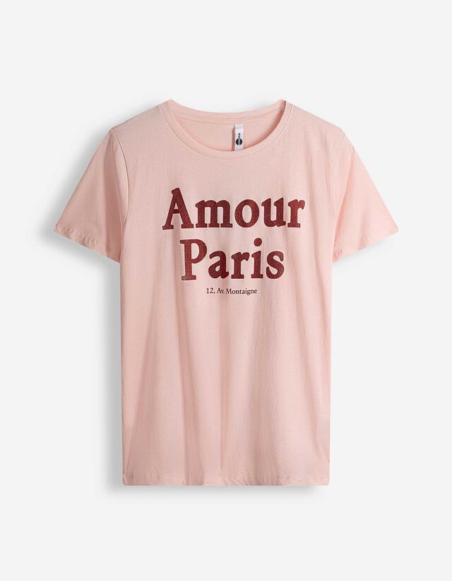 T-Shirt - Strasssteine - rosa