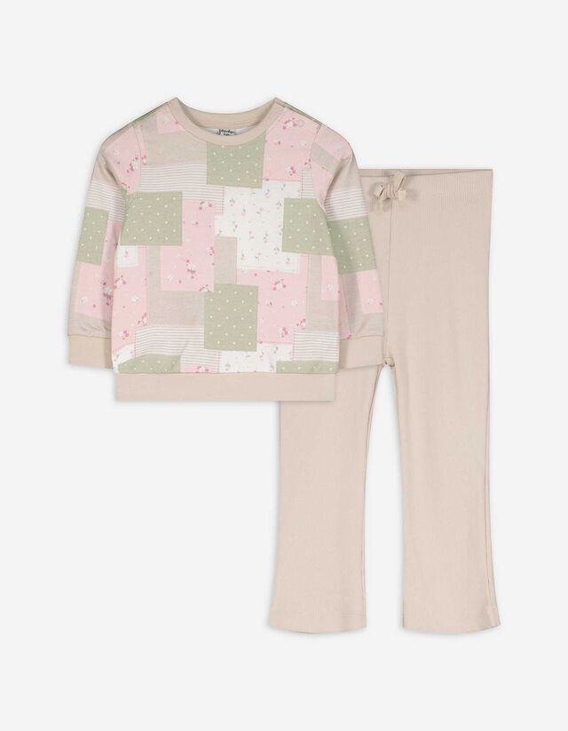 Pyjama Set aus Shirt und Hose - wei&szlig;