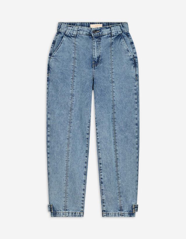 Jeans - Kontrastn&auml;hte - hellblau