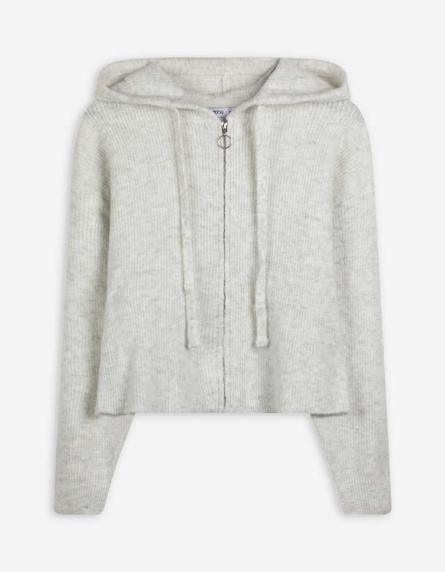 Cardigan - Kapuze - wei&szlig;