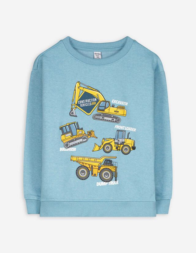 Sweatshirt - Frontprint - hellblau