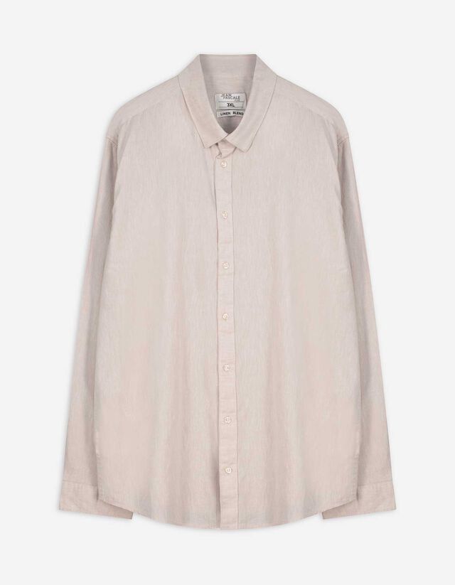 Hemd - Leinen-Optik - beige