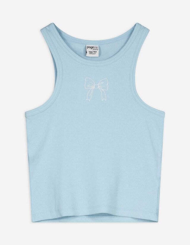 Top - Stickereien - hellblau