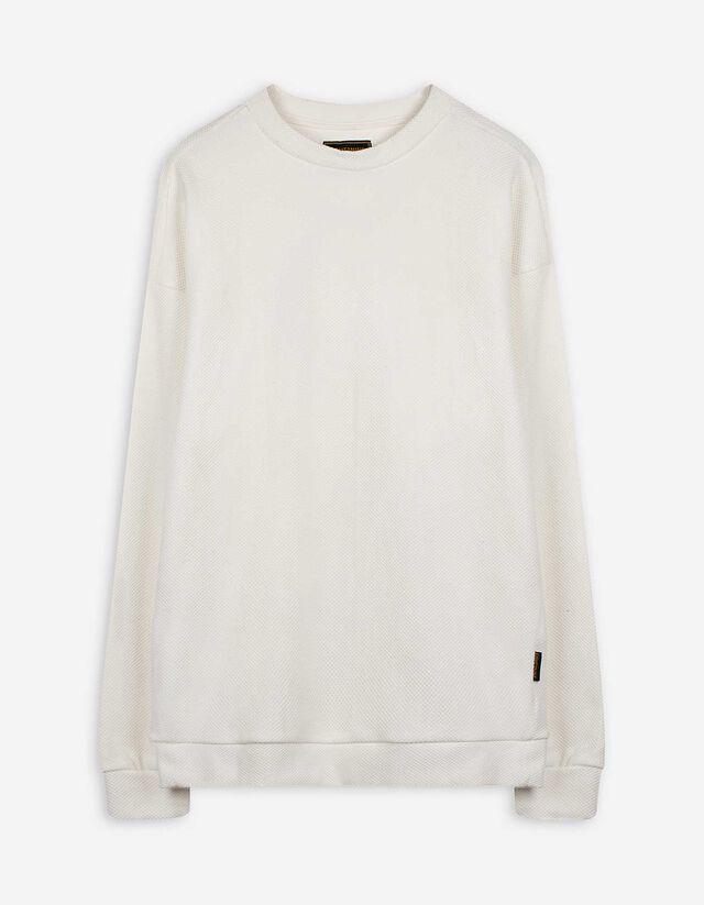 Sweatshirt - Rundhals-Ausschnitt - wei&szlig;