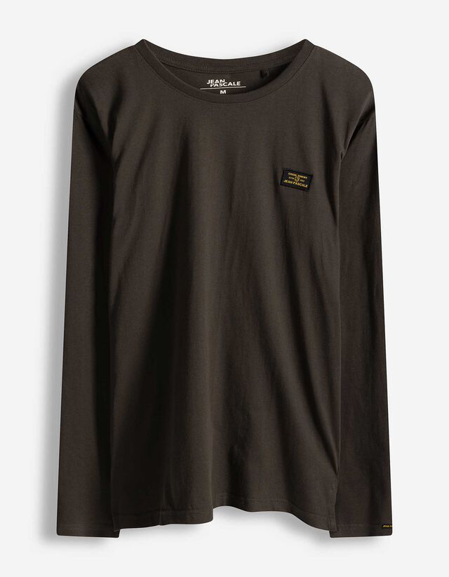 Langarmshirt - einfarbig - dunkelgr&uuml;n