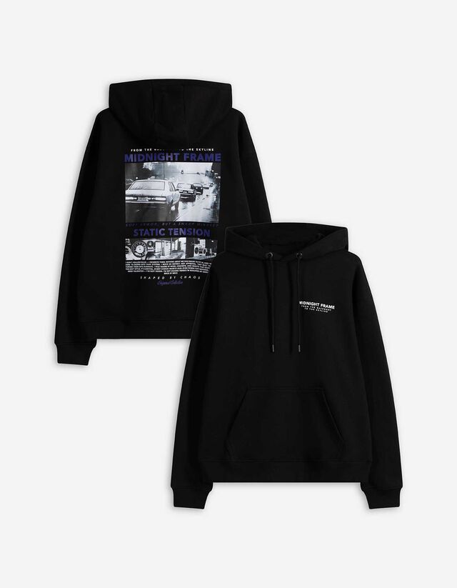 Sweatshirt - R&uuml;ckenprint - schwarz