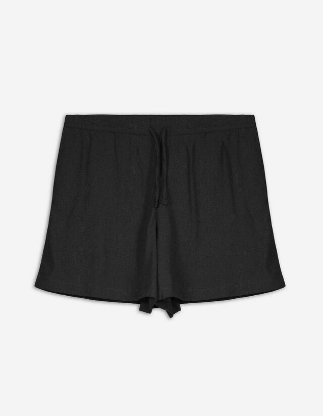 Shorts - Material-Mix - schwarz