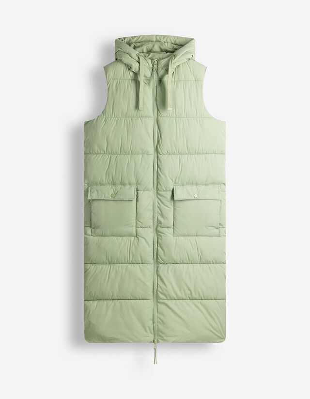 Lange Weste - Regular Fit - dunkelgr&uuml;n