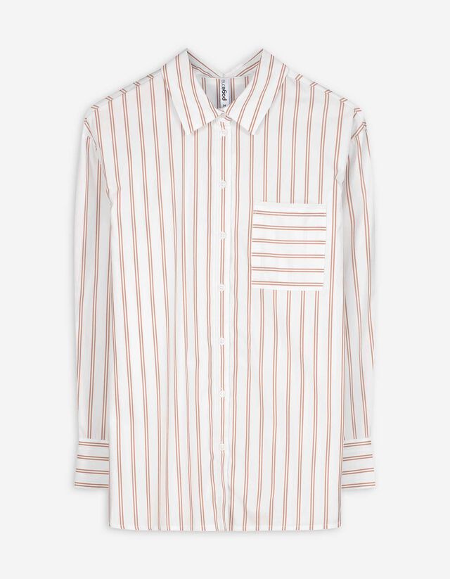 Bluse - Streifen - hellbraun