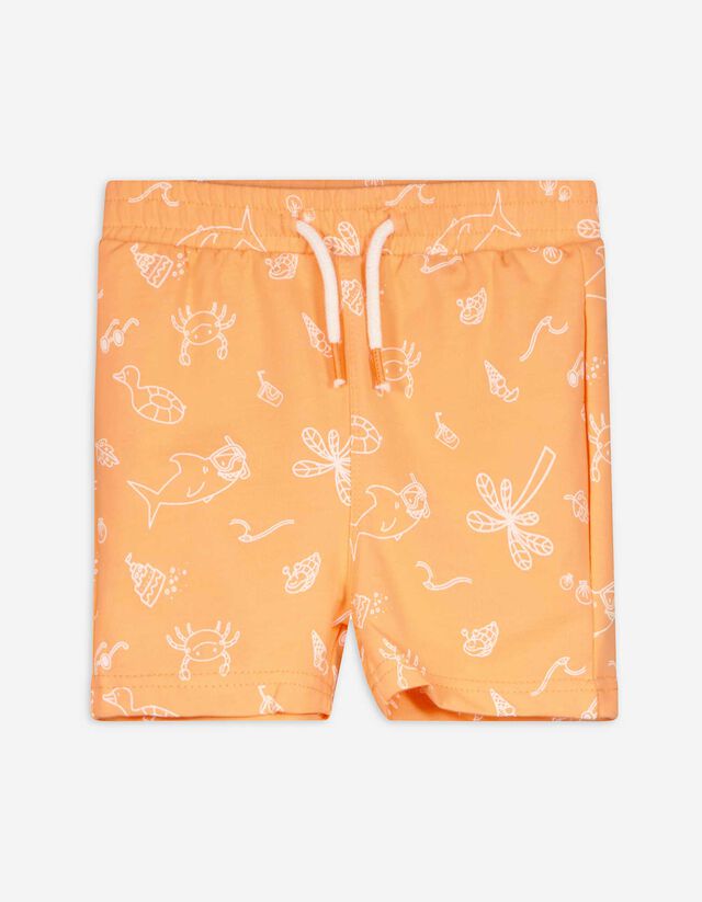 Shorts - Allover-Muster - orange