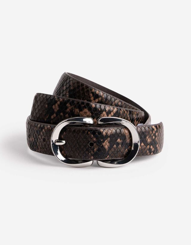 G&uuml;rtel - Schlangenmuster - beige