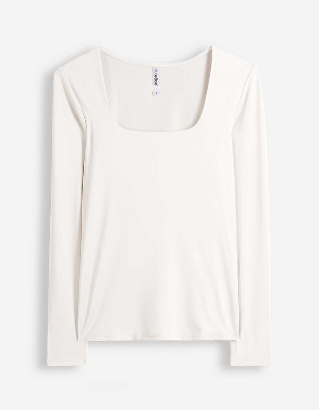 Langarmshirt - Slim Fit - wei&szlig;