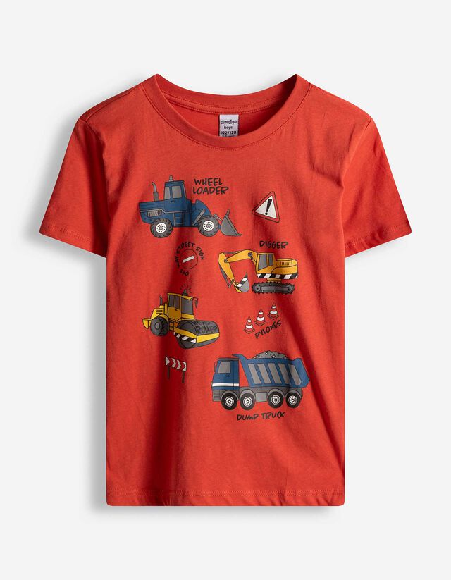 T-Shirt - Frontprint - dunkelrot