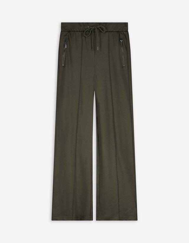 Hose - Metallic-Details - dunkelgr&uuml;n