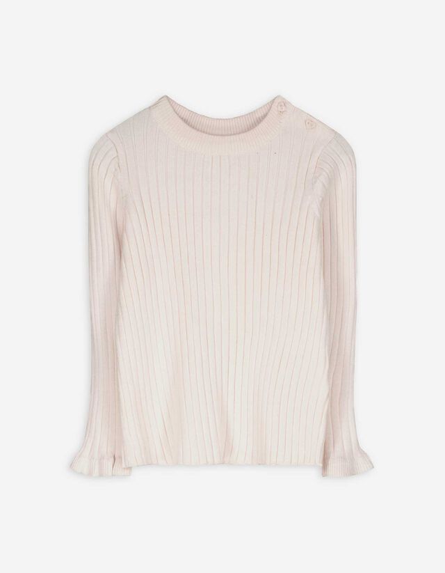 Pullover - Rippenstruktur - rosa