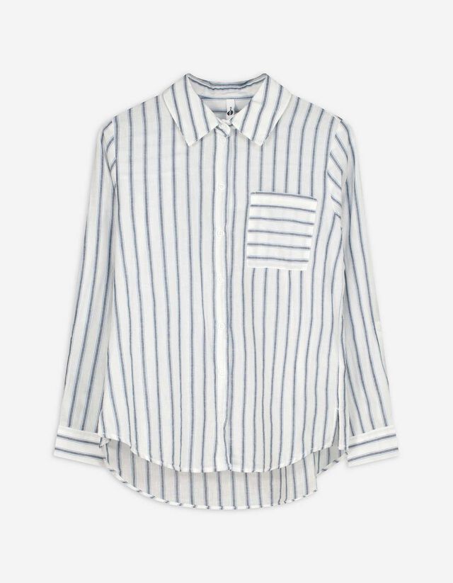 Bluse - Streifen - dunkelblau