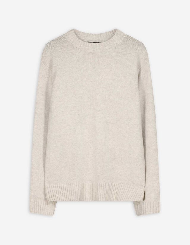 Pullover - Rundhals-Ausschnitt - beige
