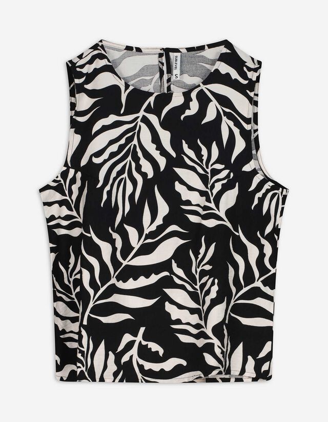 Blusenshirt - Allover-Print - schwarz