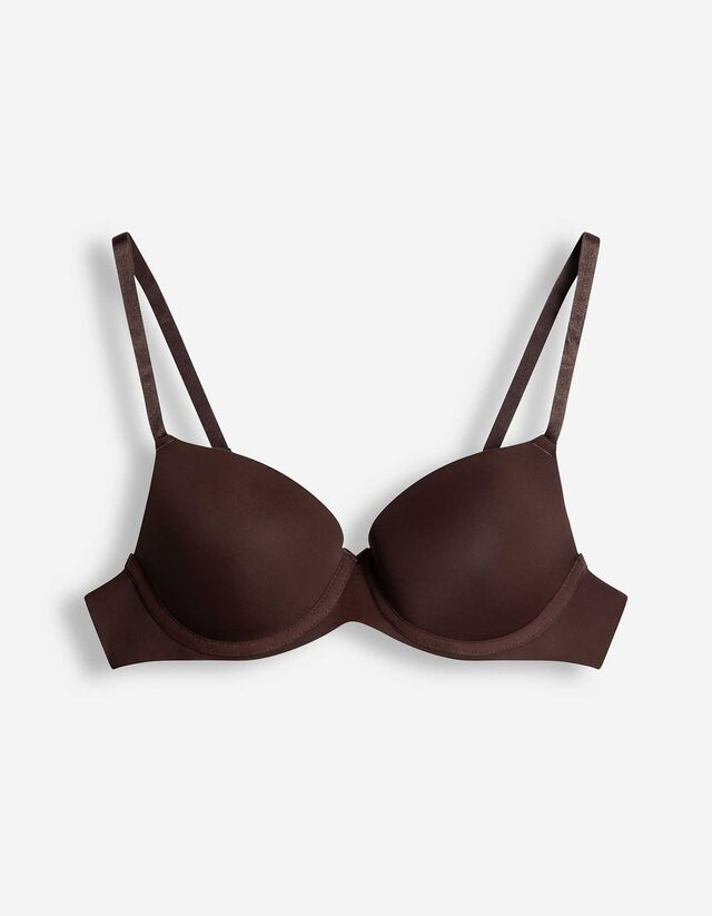 T-Shirt-BH - mit B&uuml;gel - dunkelbraun