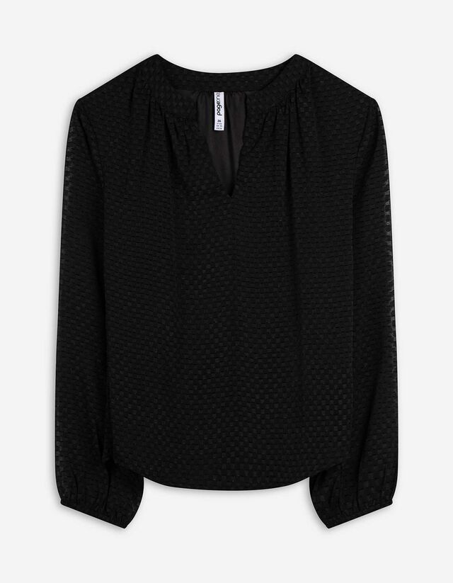 Bluse - Loose Fit - schwarz