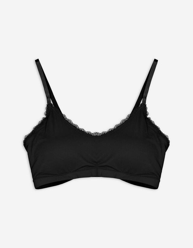 Bralette - Spitzenbesatz - schwarz
