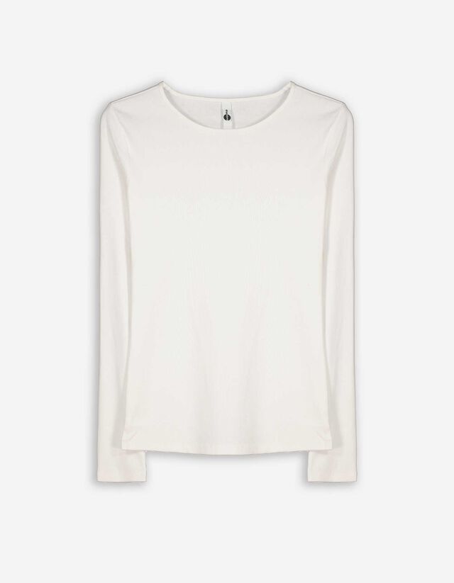 Shirt - Rippenstruktur - wei&szlig;
