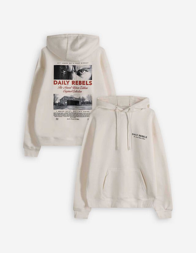 Sweatshirt - R&uuml;ckenprint - wei&szlig;